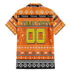 Personalized Tigers Rugby Xmas Family Matching Mermaid Dress and Hawaiian Shirt Australia NRL Mascot