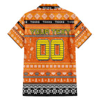 Personalized Tigers Rugby Xmas Family Matching Off The Shoulder Long Sleeve Dress and Hawaiian Shirt Australia NRL Mascot