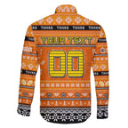Personalized Tigers Rugby Xmas Family Matching Off The Shoulder Long Sleeve Dress and Hawaiian Shirt Australia NRL Mascot