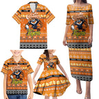 Personalized Tigers Rugby Xmas Family Matching Puletasi and Hawaiian Shirt Australia NRL Mascot