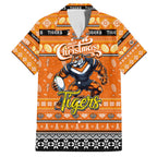 Personalized Tigers Rugby Xmas Family Matching Summer Maxi Dress and Hawaiian Shirt Australia NRL Mascot