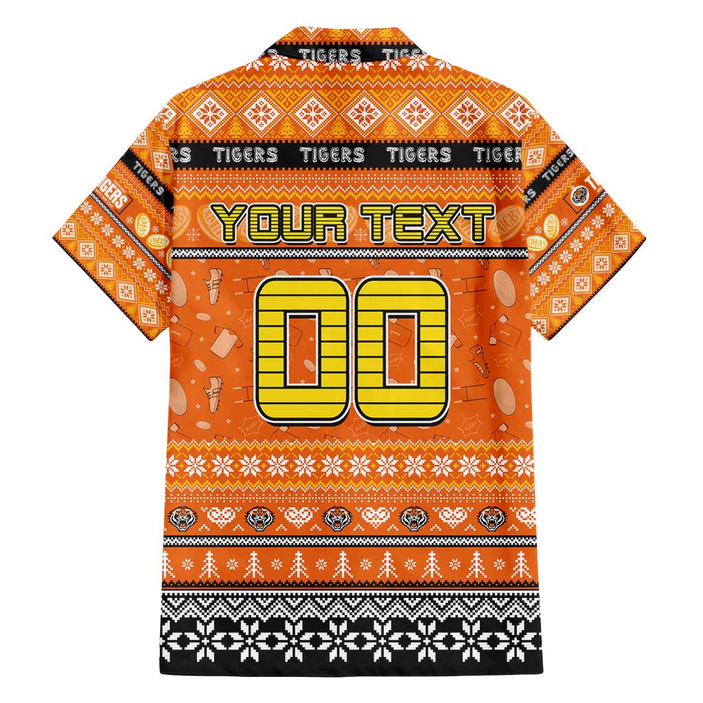 Personalized Tigers Rugby Xmas Family Matching Summer Maxi Dress and Hawaiian Shirt Australia NRL Mascot