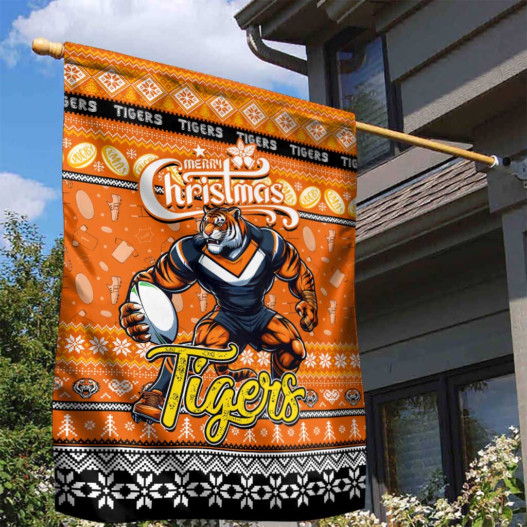 Tigers Rugby Xmas Garden Flag Australia NRL Mascot