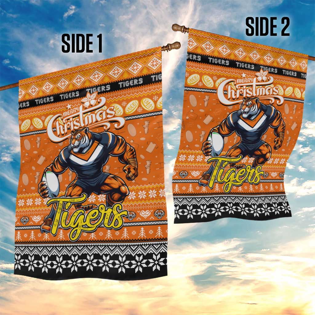 Tigers Rugby Xmas Garden Flag Australia NRL Mascot