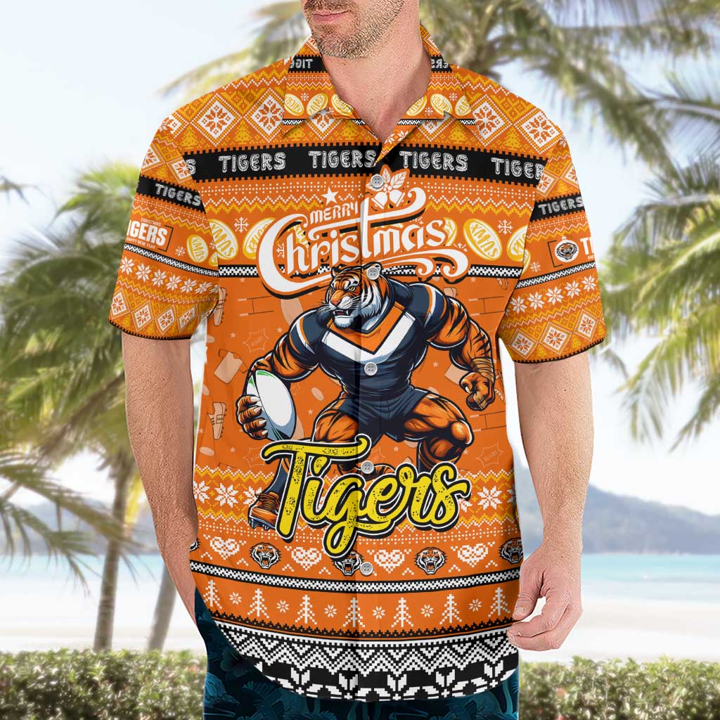 Personalized Tigers Rugby Xmas Hawaiian Shirt Australia NRL Mascot