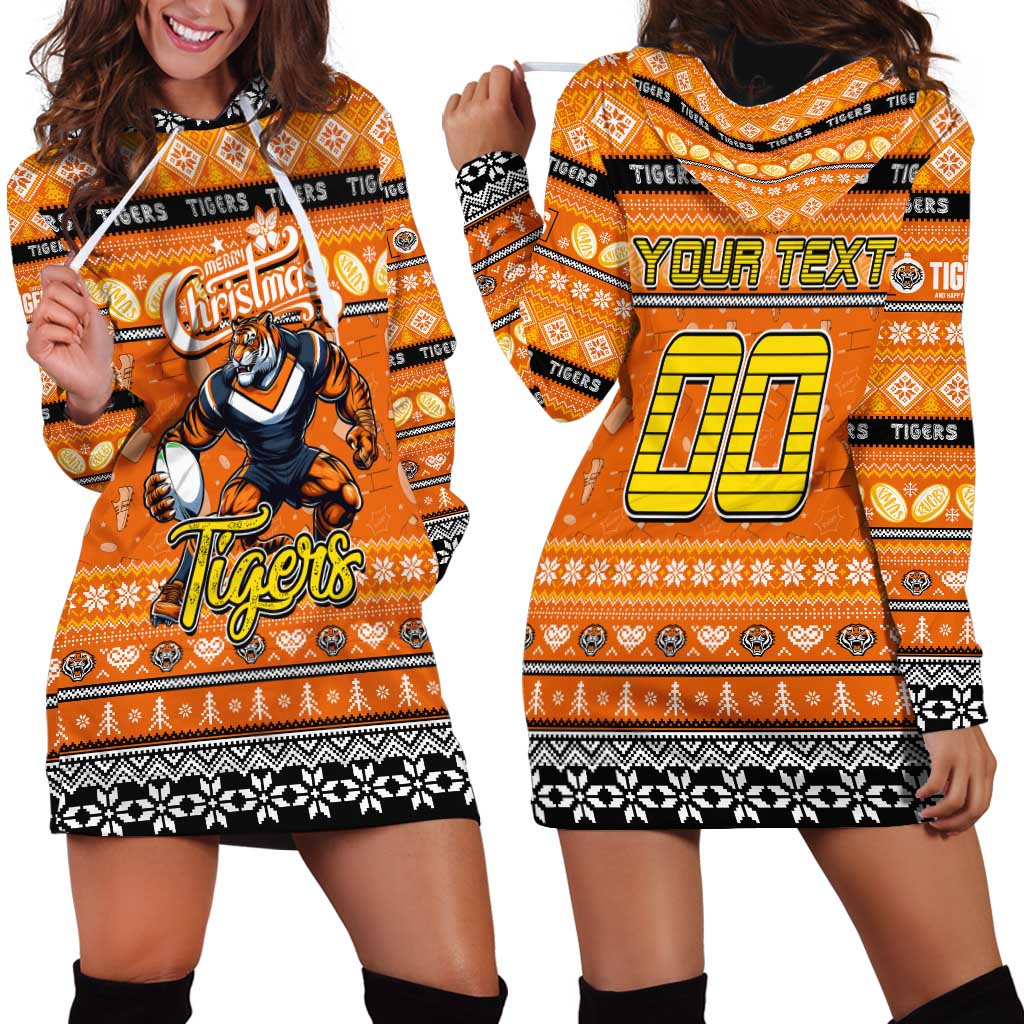 Personalized Tigers Rugby Xmas Hoodie Dress Australia NRL Mascot