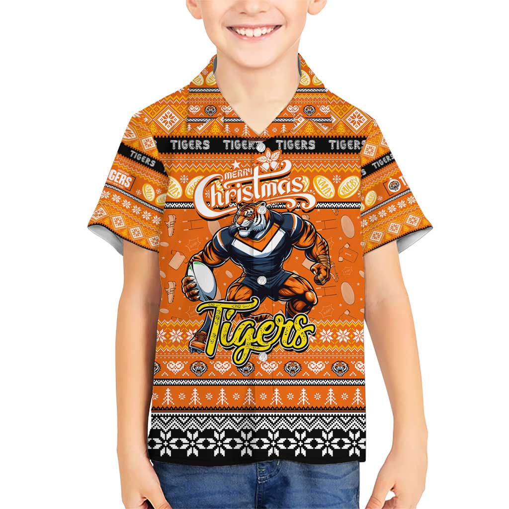 Personalized Tigers Rugby Xmas Kid Hawaiian Shirt Australia NRL Mascot