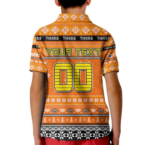 Personalized Tigers Rugby Xmas Kid Polo Shirt Australia NRL Mascot