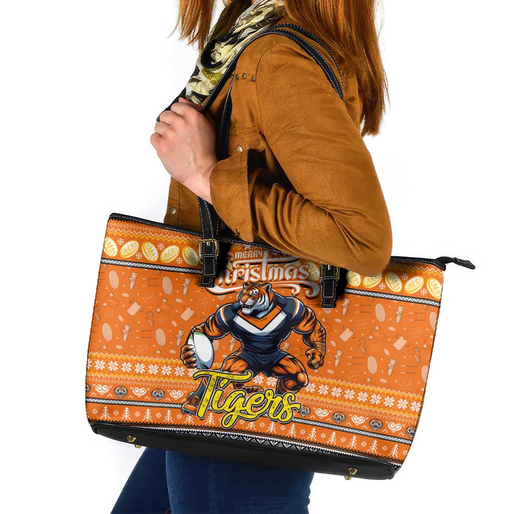 Tigers Rugby Xmas Leather Tote Bag Australia NRL Mascot