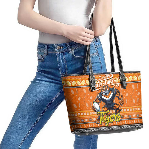 Tigers Rugby Xmas Leather Tote Bag Australia NRL Mascot
