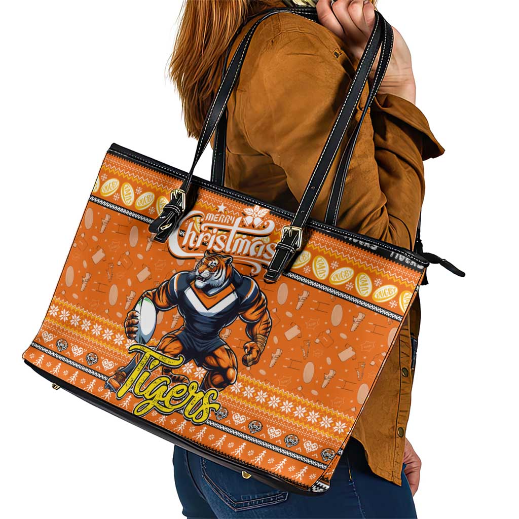 Tigers Rugby Xmas Leather Tote Bag Australia NRL Mascot
