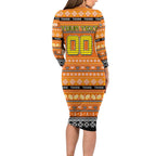 Personalized Tigers Rugby Xmas Long Sleeve Bodycon Dress Australia NRL Mascot