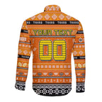 Personalized Tigers Rugby Xmas Long Sleeve Button Shirt Australia NRL Mascot
