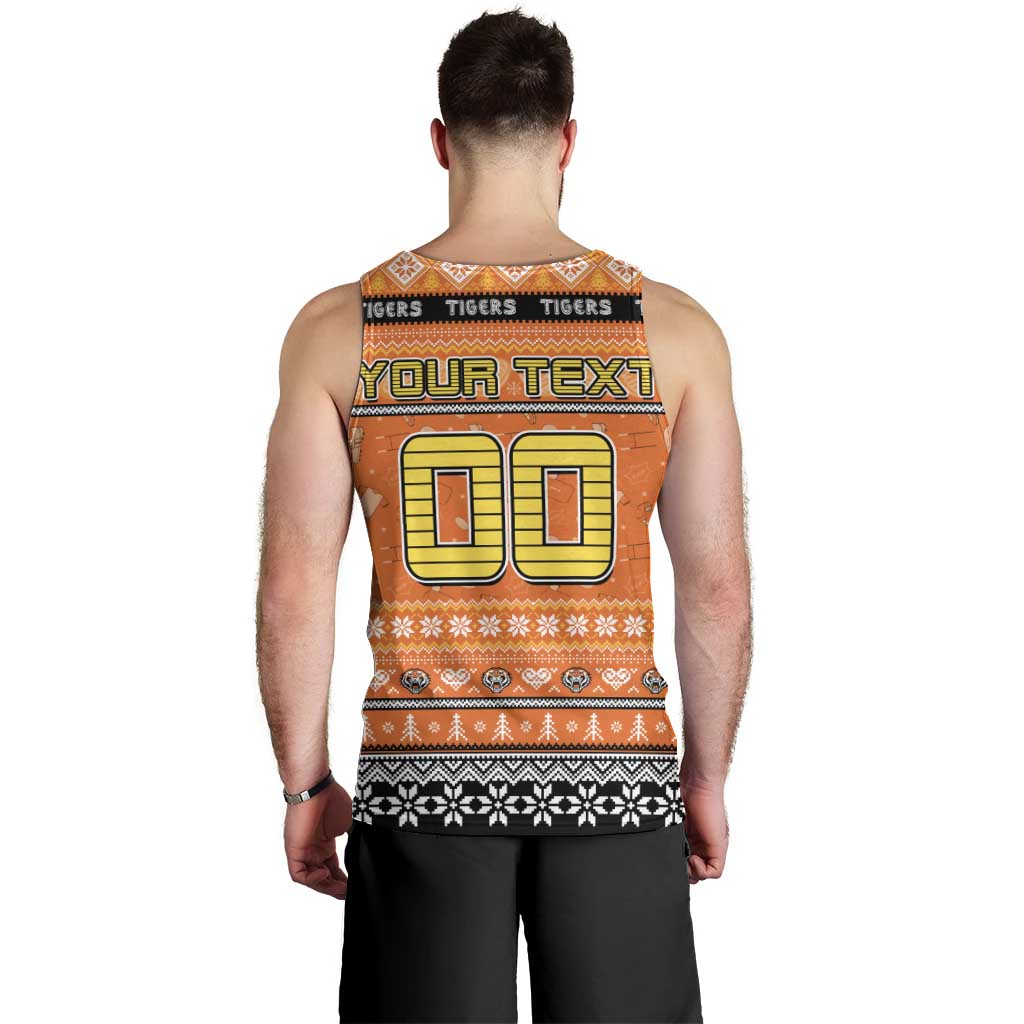 Personalized Tigers Rugby Xmas Men Tank Top Australia NRL Mascot