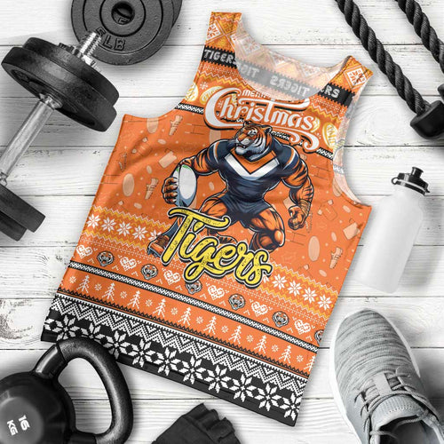 Personalized Tigers Rugby Xmas Men Tank Top Australia NRL Mascot