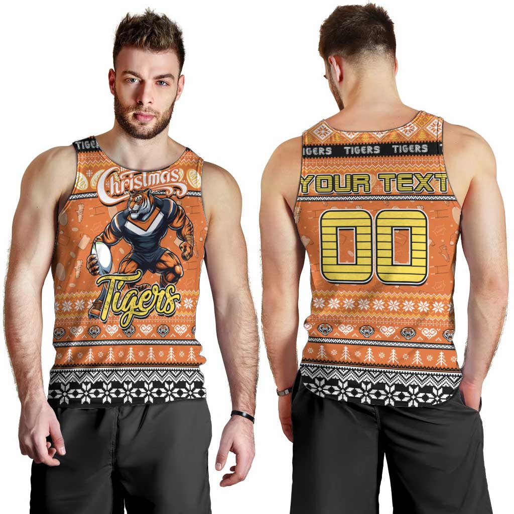 Personalized Tigers Rugby Xmas Men Tank Top Australia NRL Mascot