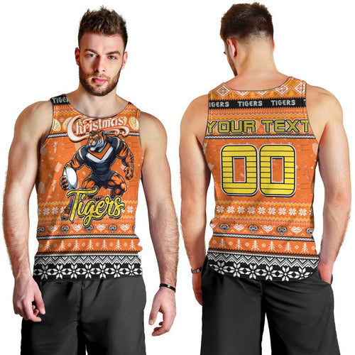 Personalized Tigers Rugby Xmas Men Tank Top Australia NRL Mascot