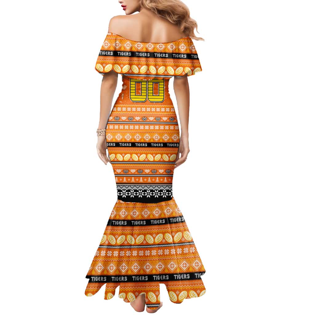 Personalized Tigers Rugby Xmas Mermaid Dress Australia NRL Mascot