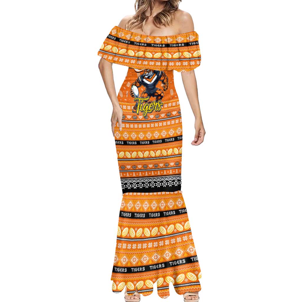 Personalized Tigers Rugby Xmas Mermaid Dress Australia NRL Mascot