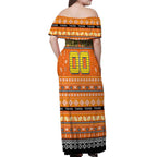 Personalized Tigers Rugby Xmas Off Shoulder Maxi Dress Australia NRL Mascot