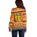 Personalized Tigers Rugby Xmas Off Shoulder Sweater Australia NRL Mascot