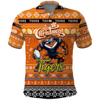 Personalized Tigers Rugby Xmas Polo Shirt Australia NRL Mascot