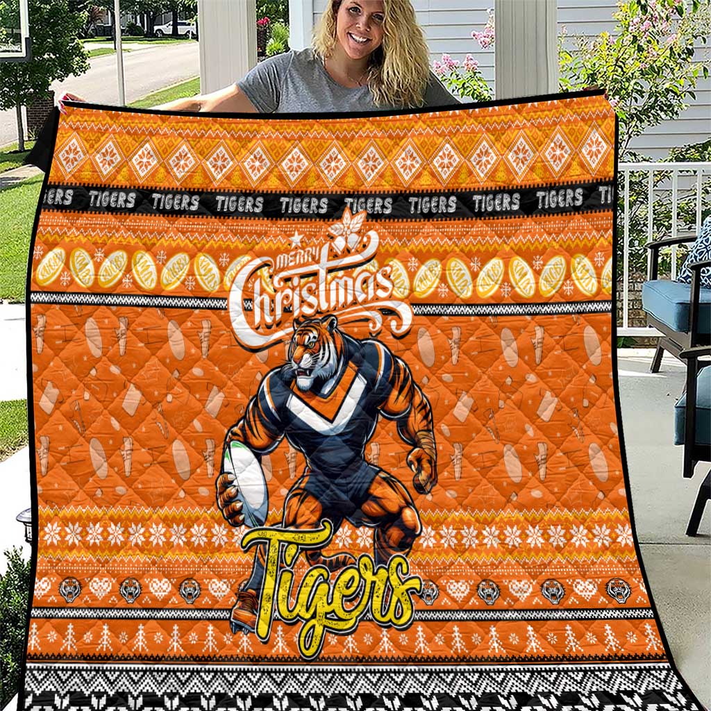 Tigers Rugby Xmas Quilt Australia NRL Mascot