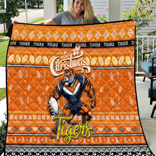 Tigers Rugby Xmas Quilt Australia NRL Mascot