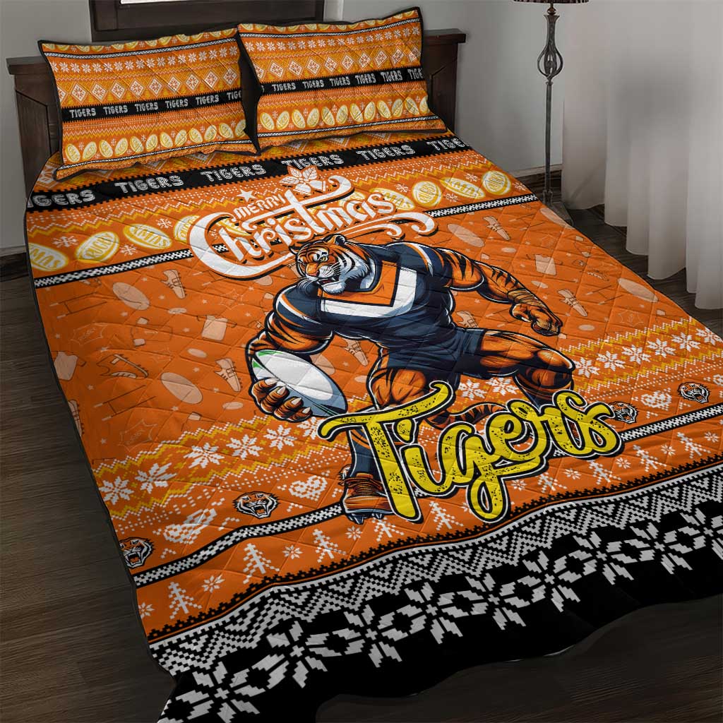 Tigers Rugby Xmas Quilt Bed Set Australia NRL Mascot