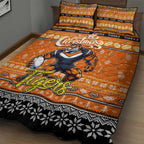 Tigers Rugby Xmas Quilt Bed Set Australia NRL Mascot