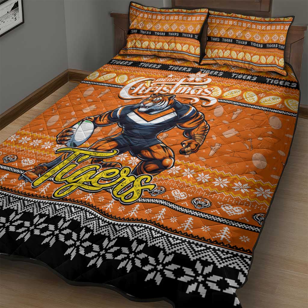 Tigers Rugby Xmas Quilt Bed Set Australia NRL Mascot