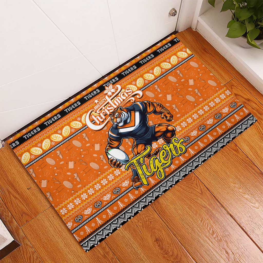 Tigers Rugby Xmas Rubber Doormat Australia NRL Mascot