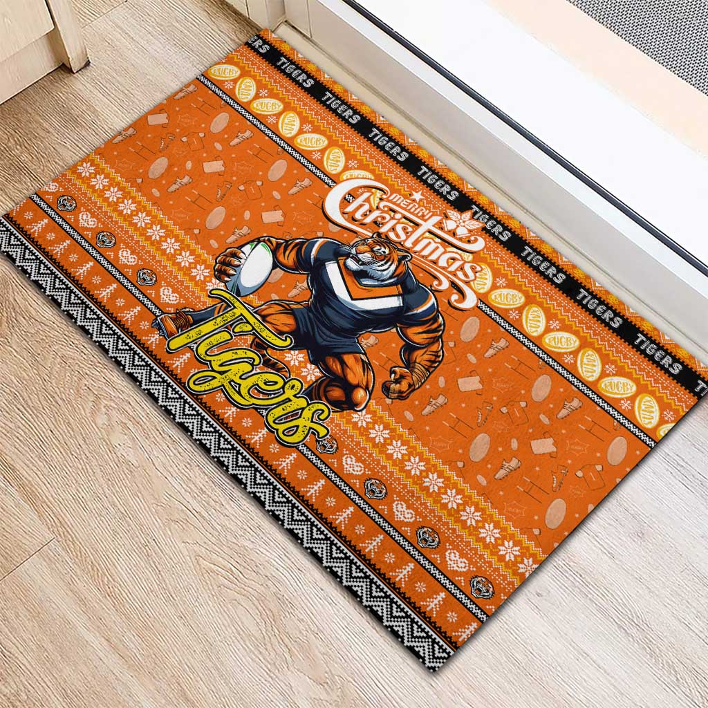 Tigers Rugby Xmas Rubber Doormat Australia NRL Mascot
