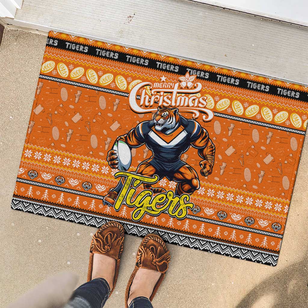 Tigers Rugby Xmas Rubber Doormat Australia NRL Mascot