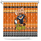 Tigers Rugby Xmas Shower Curtain Australia NRL Mascot