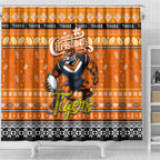 Tigers Rugby Xmas Shower Curtain Australia NRL Mascot