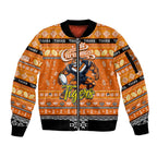 Personalized Tigers Rugby Xmas Sleeve Zip Bomber Jacket Australia NRL Mascot