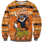 Personalized Tigers Rugby Xmas Sweatshirt Australia NRL Mascot