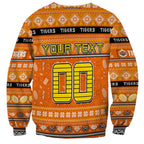 Personalized Tigers Rugby Xmas Sweatshirt Australia NRL Mascot