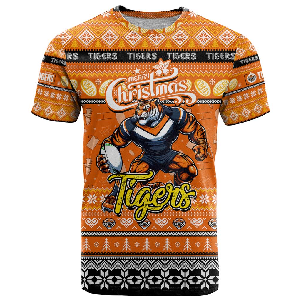 Personalized Tigers Rugby Xmas T Shirt Australia NRL Mascot