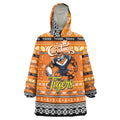 Personalized Tigers Rugby Xmas Wearable Blanket Hoodie Australia NRL Mascot