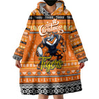 Personalized Tigers Rugby Xmas Wearable Blanket Hoodie Australia NRL Mascot