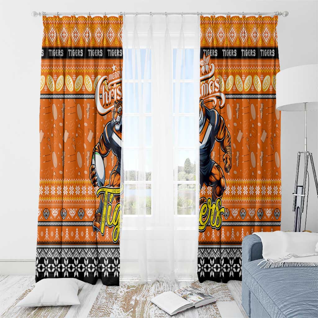 Tigers Rugby Xmas Window Curtain Australia NRL Mascot