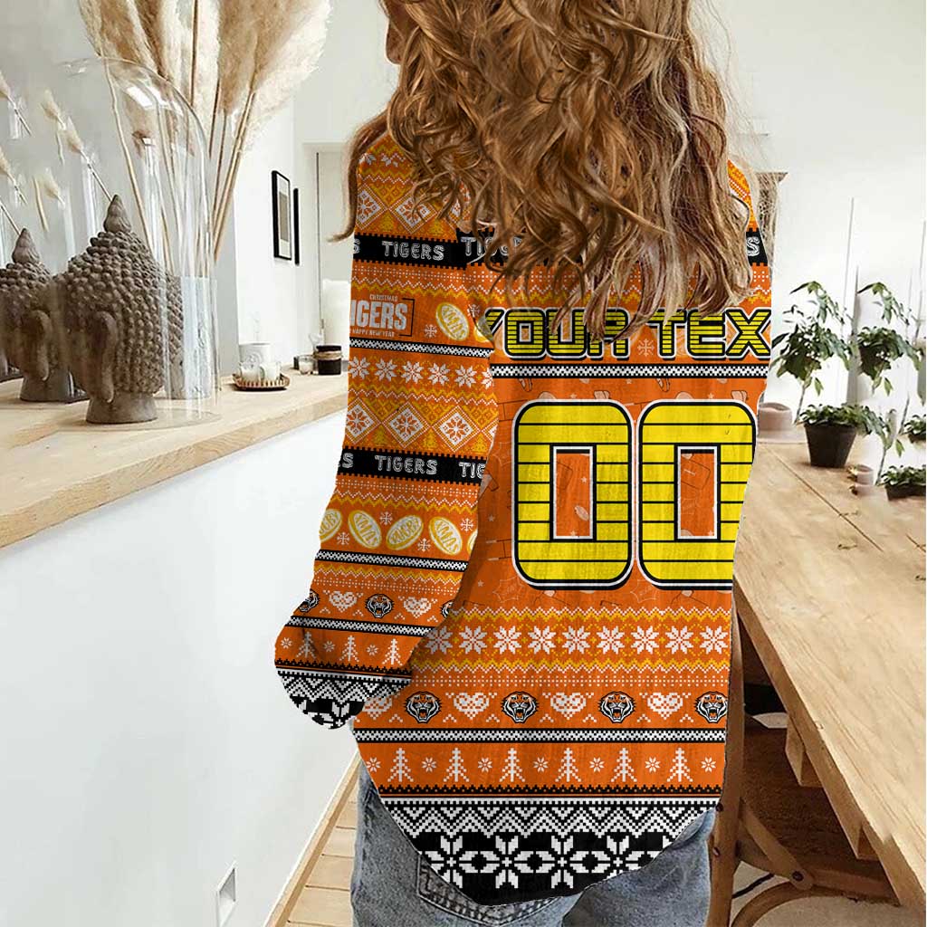 Personalized Tigers Rugby Xmas Women Casual Shirt Australia NRL Mascot