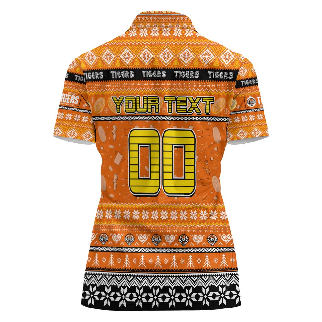 Personalized Tigers Rugby Xmas Women Polo Shirt Australia NRL Mascot