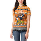 Personalized Tigers Rugby Xmas Women Polo Shirt Australia NRL Mascot