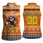 Personalized Tigers Rugby Xmas Women Sleeveless Polo Shirt Australia NRL Mascot