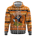 Personalized Tigers Rugby Xmas Zip Hoodie Australia NRL Mascot