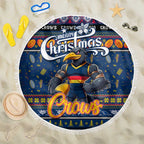 Crows Football Xmas Beach Blanket Australia AFL Mascot