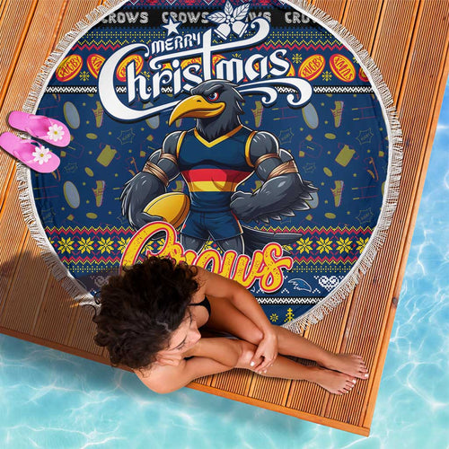Crows Football Xmas Beach Blanket Australia AFL Mascot